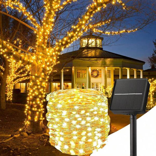 Solar Fairy Lights Warm White, 104FT/72FT/39FT/12FT Solar String Lights Outdoor Waterproof, 8 Modes LED Twinkle Lights For Garden Yard Tree Wedding,Solar Fairy Lights Solar Ground Lights Solar Lights Outdoor String Solar Powered Outdoor String Lights Hall