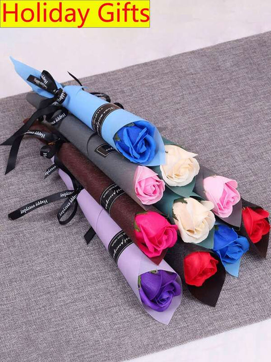 10/20 Pcs Soap Roses Artificial Rose Bouquet Petals Party Favour For Ladies, Girlfriends & Girlfriends, Suitable For Birthday, Wedding, Holiday, Business Opening, Valentine's Day, Wedding, Birthday, Anniversary, Guest Gift, Bridesmaid Gift, Mother's Day,