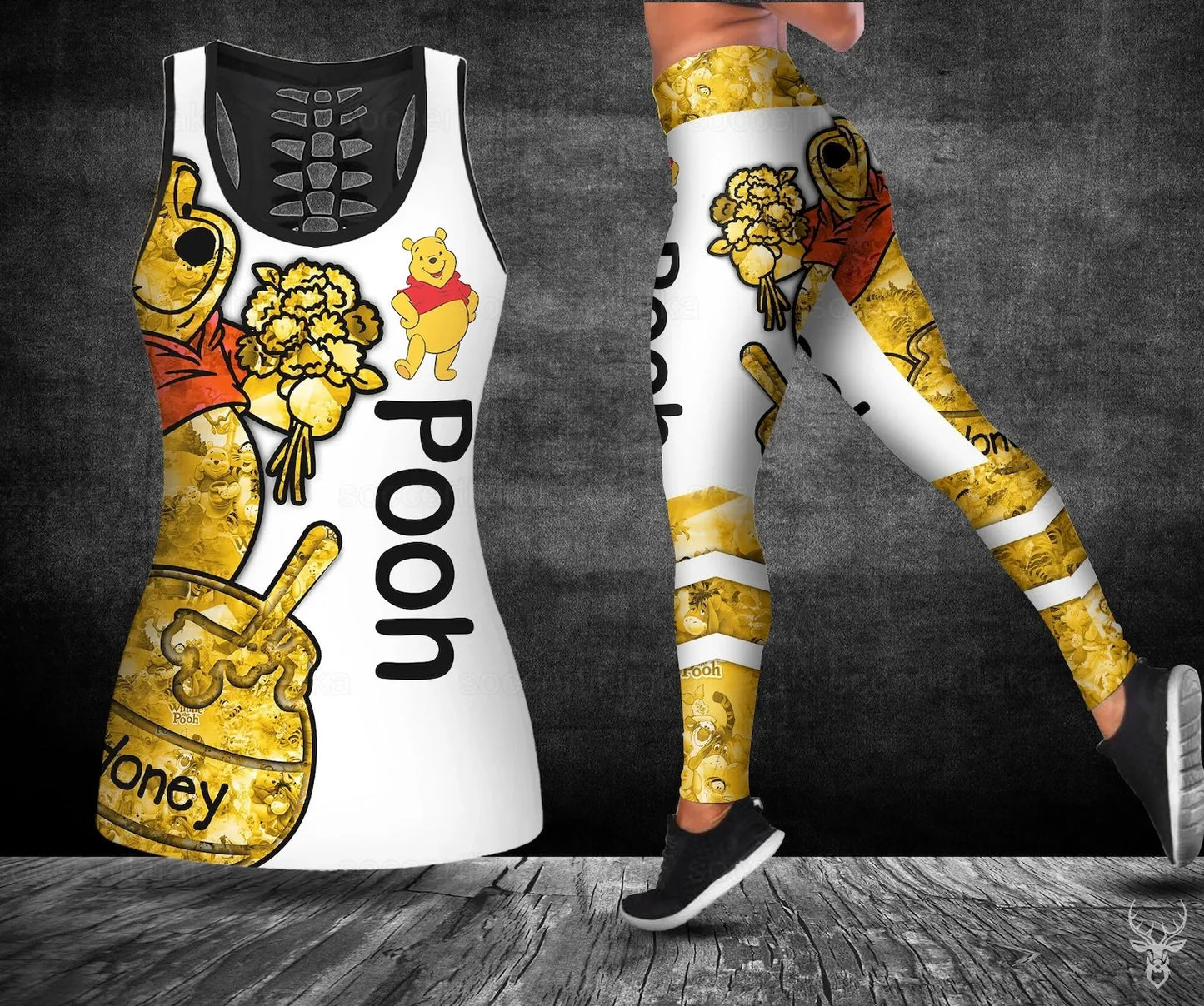 Personalized Winnie the Pooh 3D Hoodie Women's Hoodie Yoga Pants Set Disney Yoga Leggings Sweatpants Hoodie Fashion Sports Suit