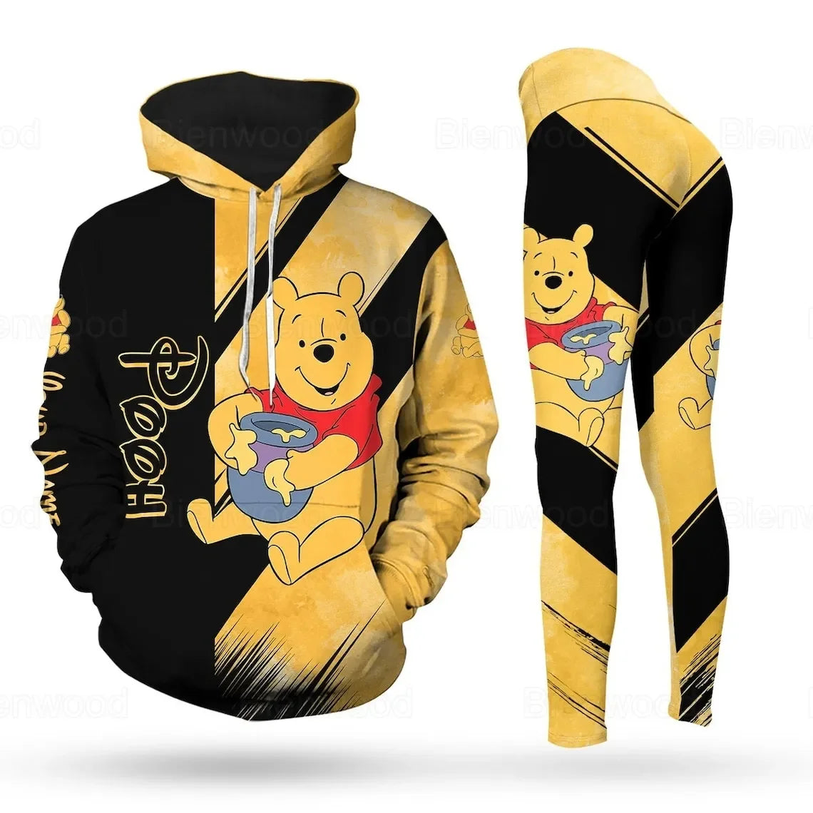 Personalized Winnie the Pooh 3D Hoodie Women's Hoodie Yoga Pants Set Disney Yoga Leggings Sweatpants Hoodie Fashion Sports Suit